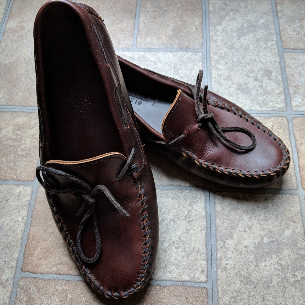 Men's brown leather loafers